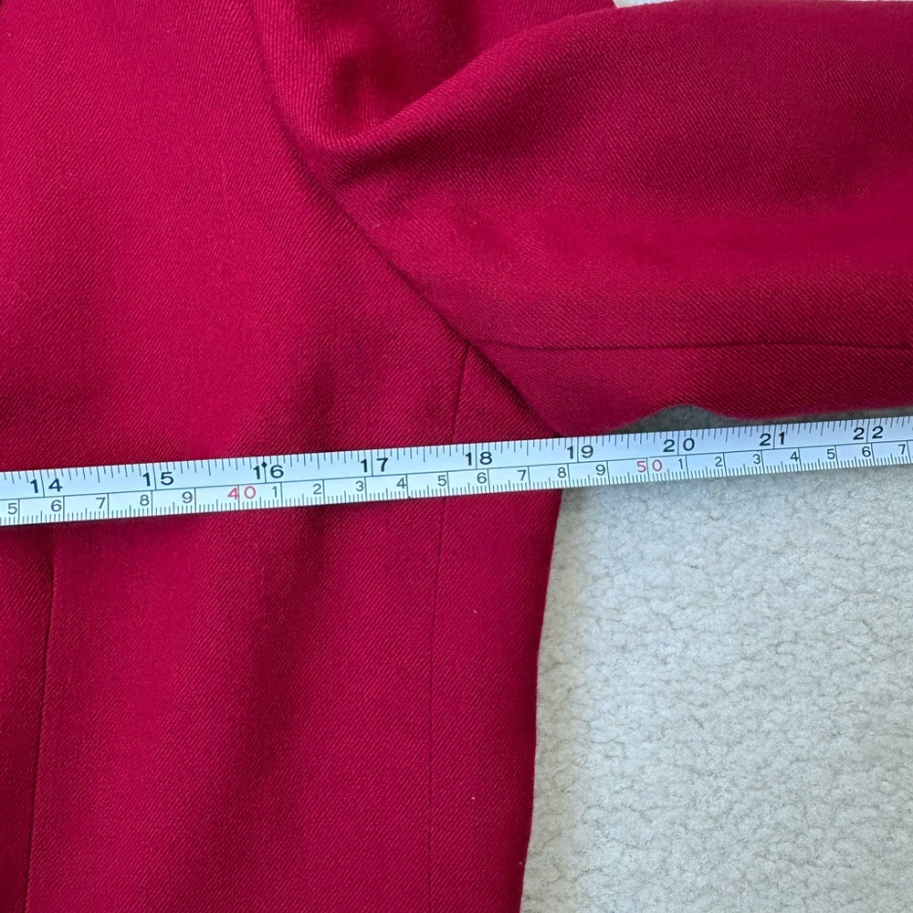Vintage Talbots red double breasted 100% worsted wool blazer gold buttons, sz 6P - Picture 4 of 8